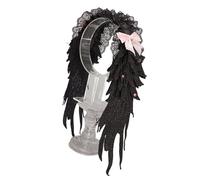 PunkWing - Diadema de anime punk oscuro, accesorio para el cabello, ajustable, con lazo, para mujeres, adolescentes, fiestas de máscaras