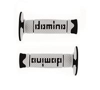 Puño Agarres de goma para manillar de motos de Cross, Pitbike, Enduro, Trial, MX, Freeride (Blanco-negro)