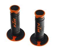 Puño Agarres de goma para manillar de motos de Cross, Pitbike, Enduro, Trial, MX, Freeride con logos (Naranja)