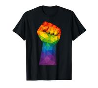Puño Arco Iris empoderando el Orgullo Poligonal bajo Poligonal Camiseta