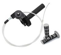 Puño Mando de Gas Corto rapido para Acelerador de Motos Aluminio con Cable y agarres (Negro)