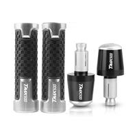 Puño Moto Universal para TMAX500 2001 2002 2003 2004 2005 2006 2007 TMAX T MAX 500 Motocicleta CNC T-MAX Accesorios Manillar Empuñaduras Extremo(Silver Black)