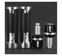 Puño Moto Universal para XT660 XT660R XT660X XT 660 R/X 2004-2020 2021 2022 2023 2024 Empuñaduras De Manillar De Motocicleta, 22MM, Tapones De Extremo para Manillar(Sliver Sliver)