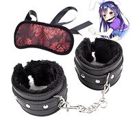 Puños ajustables de felpa de cuero suave Ṣéx B-D-S-M para gimnasios de yoga Fiesta Cosplay