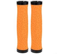Puños Bici Off-Road TPE Elástico Absorbe Vibraciones | Anillos aluminio bloqueo seguro, evita en baches, textura web para agarre máximo, material TPE flexible