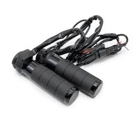 Puños calefactables Koso Titan-X c/INT., compatibles con Harley. | Selección temp., 5 niveles, LED 5 colores, apagado auto., aluminio, goma suave, negro, OEM AX068K10