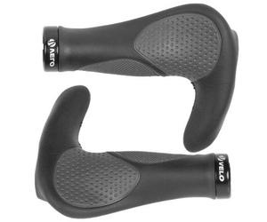 Puños de bicicleta ergonómicos con cuernos de triple densidad Vvelo ( Negro/Gris )