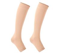 Puños de compresión de pantorrilla, calcetines, espinilleras para correr para hombres, mujeres, manguito de pierna, férula sin pies, venas varicosas, ciclismo, soporte de fitness y color de carne M