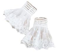 PuñOs De Encaje 2 pares de mangas cortas for mujer con encaje floral, puños, pulseras, guantes sin dedos, suéter, decorativas desmontables Para Mujer(Color 1)