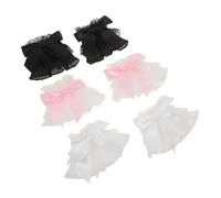 Puños de Encaje Lolita 3 Pares Lazo, Mangas Decorativas