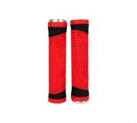 Puños de manillar de bicicleta de goma antideslizante para bicicleta de montaña MTB, absorción de golpes, 132 mm de longitud (rojo)