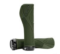 Puños de manillar de bicicleta para bicicleta de montaña de 22,2 mm, antideslizante Tpe Soft Lock-on manijas con absorción de golpes, negro (verde)