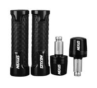 Puños de manillar para motocicleta GILERA Nexus 125, 250, 300, 500, E3, GP800, GP850, tapones para los extremos del manillar.(Black black)