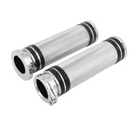 Puños de Manillar universales de 1 "y 25 mm compatibles con Varios Modelos de Motocicletas Touring Street Sport(Chrome)