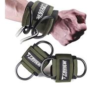 Puños de muñeca para máquina de cable, correas de anillo en D, soporte de muñeca acolchado ajustable para hombres y mujeres, puños de muñeca de gimnasio para entrenamiento con cable y bandas de