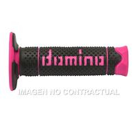 Puños domino dsh off road negro-fucsia cerrados para moto repuestos accesorios