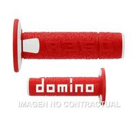 Domino Racing A360 - Puños para Moto de Cross, Color Rojo y Blanco