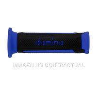 Puños domino turismo antracita-azul abiertos d 22 mm l 120 mm para moto