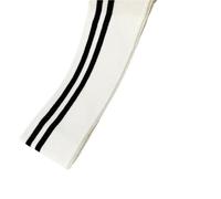 Puños elásticos de alta elasticidad, escote punto acanalado, poliéster antibolitas, hilo teñido, dobladillo roscado for ropa, bricolaje, 100 x 6 cm largo Para Puños(White)