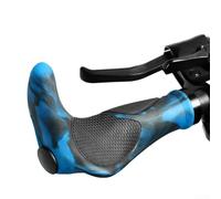 Puños ergonómicos para bicicleta con bloqueo de goma | Cubiertas antideslizantes para manillar MTB Road para bicicleta | Para extremo de aleación de aluminio | Ajuste cómodo rojo azul 14,3 cm (B)