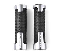 Puños Moto, Empuñaduras de Manillar Motocicleta, F Para Hon@&da VFR 400 800 800F Fi/W1 VTEC 1200F 1200X Crosstourer 1200 Motocicleta 22mm CNC Aluminio Caucho Gel Mango Manillar Empuñaduras(Silver)