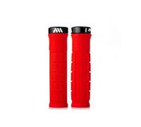 Puños MTB ergonómicos Rise con Bloqueo Interno con Textura Micro-Diamond - Ligeros para Bicicleta de montaña, Enduro, Trail. Color Rojo