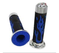 Puños para manillar de moto, 22 mm, diseño de llama, antideslizante, suave al tacto, goma para off road, doble densidad, extremo para Pro Taper Domino Nibbi Fit (azul)