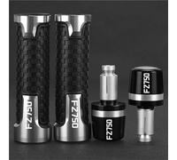 Puños para Manillar Puños De Manillar Motocicleta Aluminio CNC con Goma Y Empuñadura Empuje para Yamaha FZ750 FZ 750 1985 1986 1987 1988 1989 1990 1991(Silver)