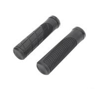 Puños rojos para bicicleta de montaña, mangos ergonómicos de goma con bloqueo con absorción de impactos para ciclismo todoterreno, diseño texturizado antideslizante para manillar MTB de 135 mm (negro)