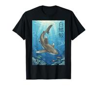Punta Blanca Oceánica Japonés Océano Buzo Camiseta