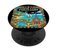 Punta Cana Dominican Travel Souvenir Landmark Regalo turístico PopSockets PopGrip Adhesivo