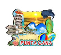 Punta Cana - Imán para nevera de República Dominicana de madera, diseño de monumentos 3D, decoración de recuerdos coleccionables, hecho a mano, 2