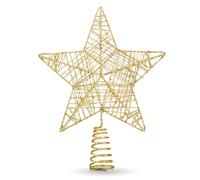 Punta de árbol de Navidad con forma de estrella - Punta del árbol de Navidad y árbol de Navidad - Punta del árbol de Navidad (dorado)