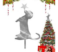 Punta de árbol de Navidad - Decoración inolvidable para Vacaciones, Corona de árbol, Estrella de árbol de Navidad, decoración de Metal para el hogar, Perro, decoración de Vacaciones