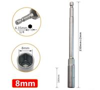 Punta de destornillador de tuerca hexagonal de 150 mm, adaptador de enchufe de largo alcance de 6 mm y 8 mm, funda de extensión de acero al cromo vanadio para taladro eléctrico y destornillador