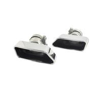 Punta de escape cuadrada compatible con BMW F10, F11, F12, F13, 535i, 535d, 640i, 640d, 550i y 650i.(Silver)
