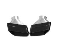 Punta de escape de acero inoxidable de 1 par compatible con BMW G30 G31 525i 528i 530i Serie 5, boquilla de sistema de escape de punta cuadrada(Black)