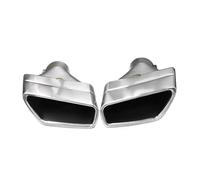 Punta de escape de acero inoxidable de 1 par compatible con BMW G30 G31 525i 528i 530i Serie 5, boquilla de sistema de escape de punta cuadrada(Silver)