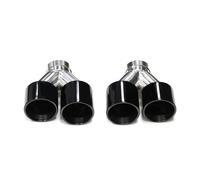 Punta de escape de alto rendimiento de fibra de carbono cuádruple compatible con BMW F10 F11 535d 535i 640i 640d hasta G30 G31 Punta de boquilla del sistema de escape del automóvil(Black)