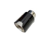 Punta de escape de fibra de carbono negra brillante universal for coche, 1 pieza de longitud de 150 mm, compatible con E6(67mm-93mm)