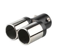 Punta de escape del coche 1 Uds. Decoración de entrada 2,5 "para cola cromada para tubo, silenciador embellecedor para escape para coche(Blackchrome straight)