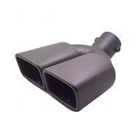 punta de escape Punta para escape Universal doble salida para boquilla silenciador trasero boca cuadrada acero inoxidable(Matte Black Curved)