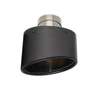Punta de escape universal de fibra de carbono mate Compatible With coche, boquilla decorativa de acero inoxidable, ovalada, 150 mm, inclinación izquierda/derecha.(Right 63MM)