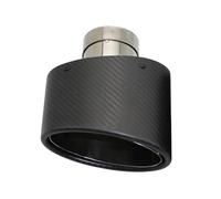 Punta de escape universal de fibra de carbono mate Compatible With coche, boquilla decorativa de acero inoxidable, ovalada, 150 mm, inclinación izquierda/derecha.(Left 70MM)