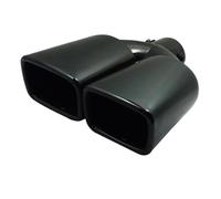 Punta De Escape Universal Doble Salida Boquilla Trasera Silenciador Tubo De Escape Acero Inoxidable Boca Cuadrada Entrada Silenciador 60mm(NEGRO,Derecho)