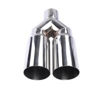 Punta de Escape Universal para Coche, Entrada de 63 mm, Salida de 76 mm, Doble Cilindro, Acero Inoxidable, Tubo de Escape, silenciador para Sistema de Escape de Coche.