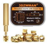 Punta de inserción para M3 con cantidad de 100 insertos M3. Accesorios de impresión 3D. Compatible con Weller SP40NUS/Hakko FX-888D/900M y T18, puntas de soldador para insertos roscados