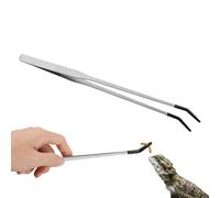 Punta De Reptil De Reptil De Goma - 1 PC Feeding Pinks | Monectas De Alimentación De Reptiles De Acero Inoxidable Extra Largo Con Goma | 10.6 Pulgadas Accesorios De Tanque De Dragón De Acero Inoxidabl