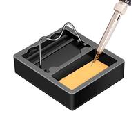 Punta de soldadura de hierro - Puerto de alambre de estaño multifuncional, soporte de hierro | Base de soldadura cuadrada con resistencia a alta temperatura, soporte de soldadura de metal robusto para