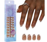 Punta de uñas de gel suave de colores para presionar las uñas, 300 unidades, 3 en 1 x para abrigo, punta preaplicada, base de 1 paso, uñas artificiales